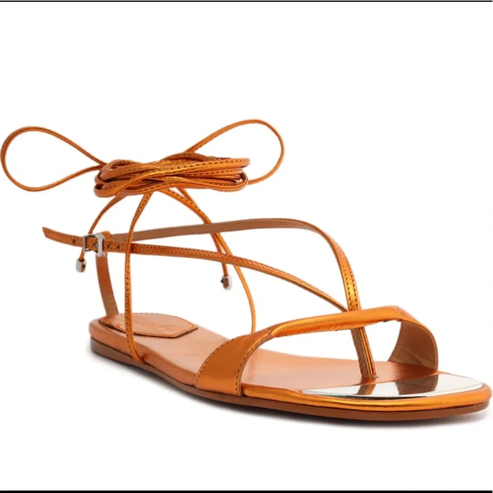 Schutz Vikki flat. Metallic orange - Picture 1 of 4